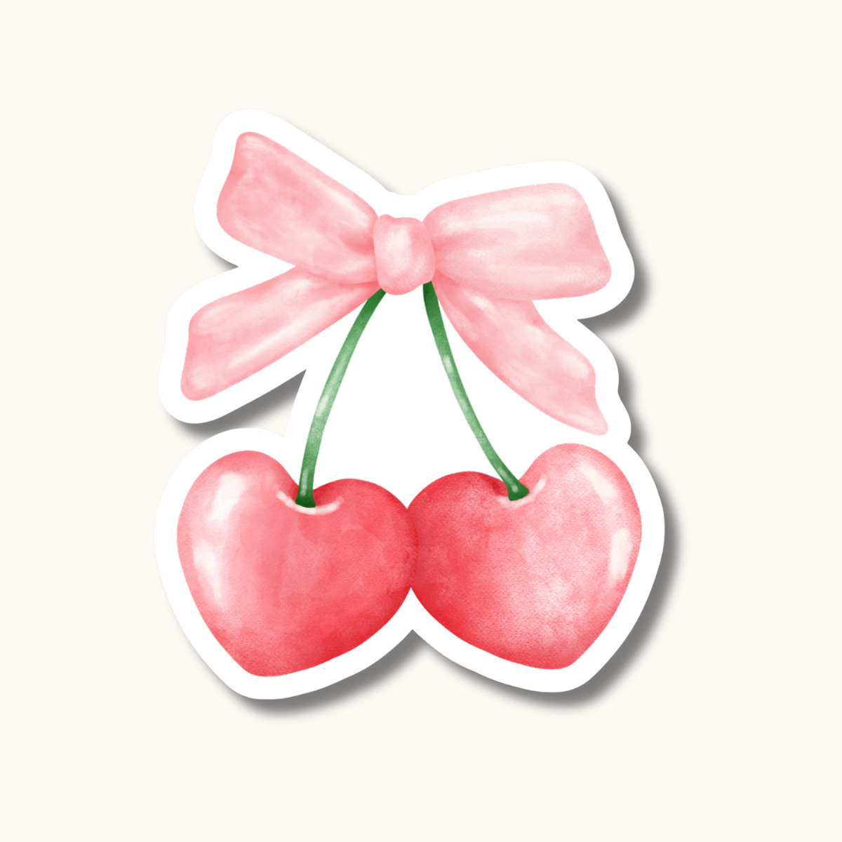 3.5" Cherry Bow Sticker