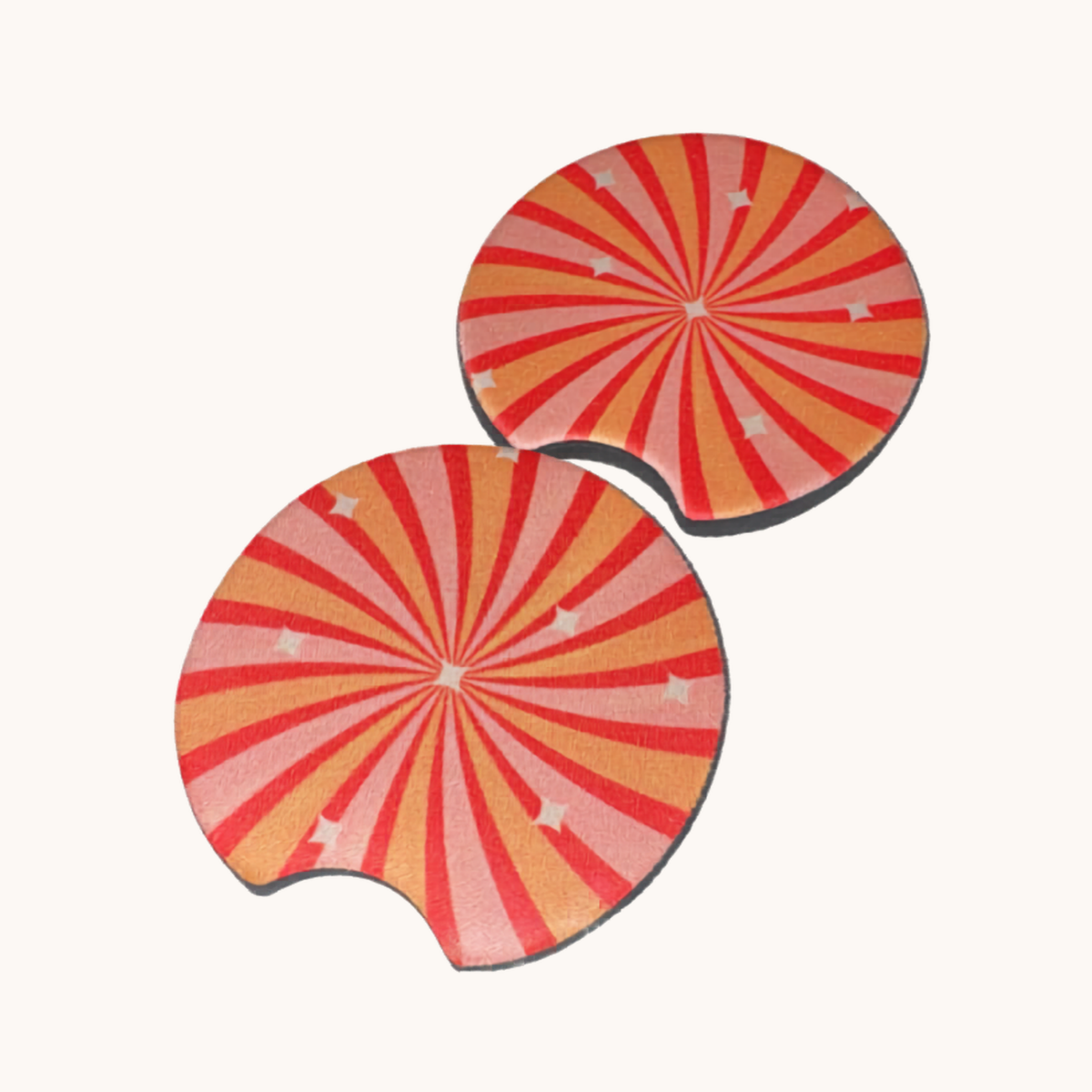 Tangerine Spiral Car Coaster Set