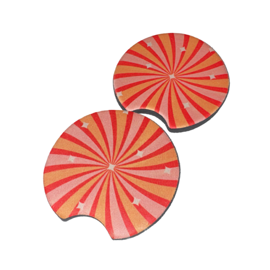 Tangerine Spiral Car Coaster Set