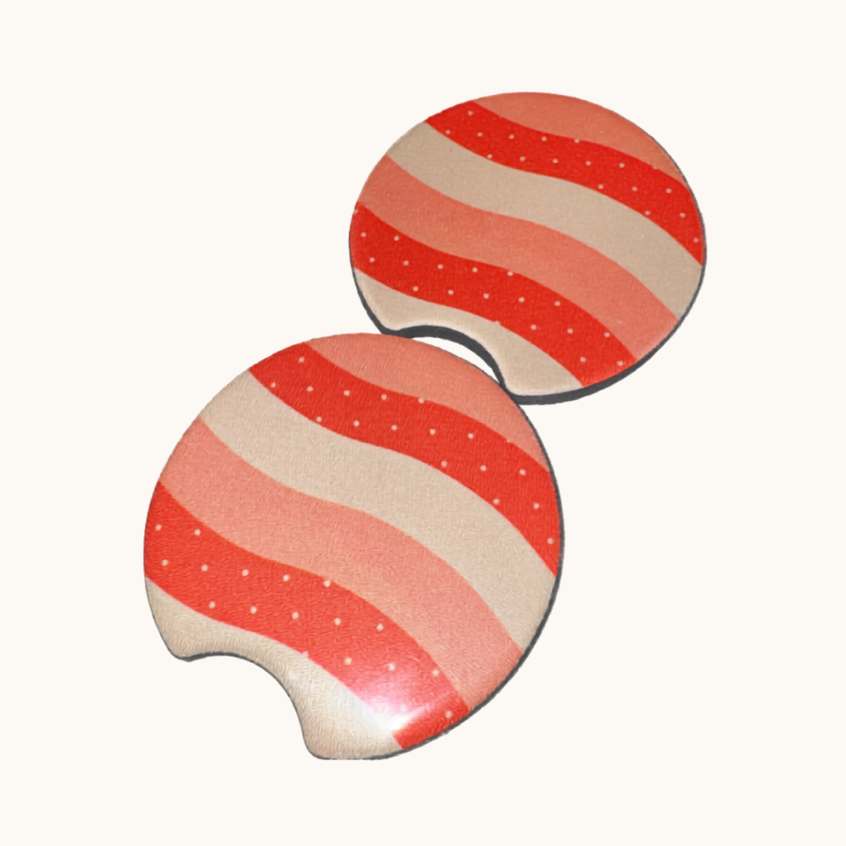 Orange Waves Car Coaster Set