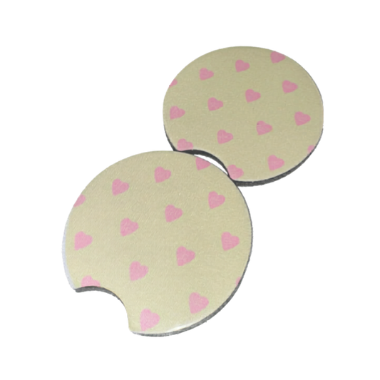 Pink Heart Lemonade Car Coaster Set
